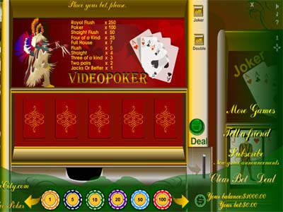 Screenshot of MyPlayCity Video Poker 2.0
